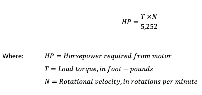 Motor Sizing AutoDirect Equation